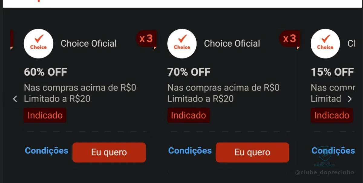 ➡️ Cupons Shopee Choice DAY
