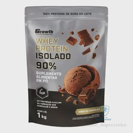 Whey Protein Isolado 1kg Growth Supplements - Chocolate Mercado Livre