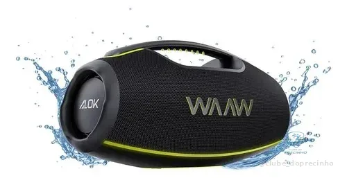 Caixa De Som Boombox Waaw By Alok Hyperboom 1000 Bluetooth À Prova D'água 180w Rms Até 12h De Autonomia Preto 127/220v