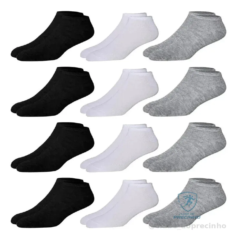 Kit 12 Pares Meia Soquete Cano Curto Preto 38 ao 44 Premium Mercado Livre