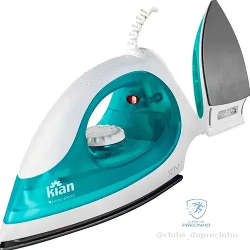 Ferro De Passar A Seco Kian Fp100 1300w Com Base Antiaderente E Controle De Temperatura Verde 127v