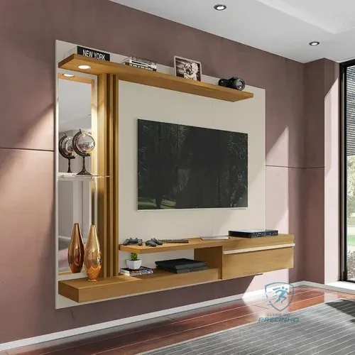 Painel Denver Para Tvs 55 Polegadas Led Elétrico E Fc Off White/cinamomo