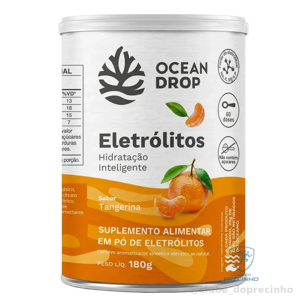 Eletrólitos Ocean Drop Sódio Potássio Fósforo Magnésio Eletrolitos 180g Sabor Tangerina