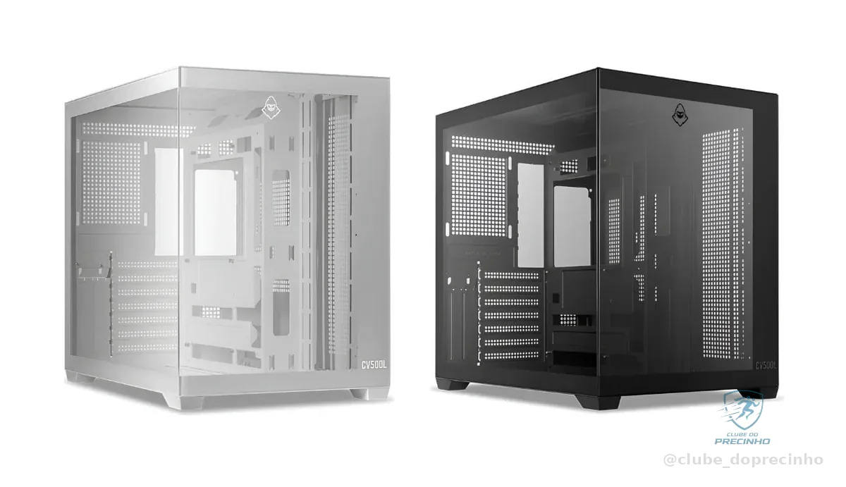 Gabinete Gamer Aquário Mancer CV500L, Mid Tower, Lateral De Vidro, Branco, MCR-CV500L-WH