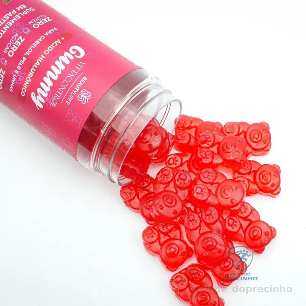 VittaControl Gummy ZERO Vitamina Cabelo, Unhas e Pele com Ácido Hialurônico Apenas 1 Goma ao dia Shopee