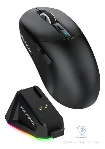 Mouse Gamer Sem Fio Fire Phoenix 24000dpi Paw3311 Preto