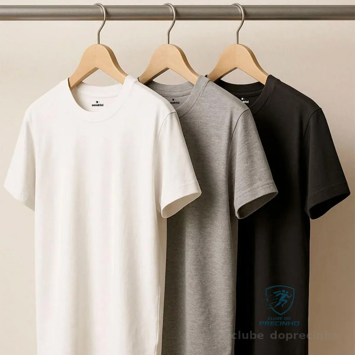 Kit 3 Camisetas Algodão Dia Dia Sandrini Básica Conforto Mercado Livre