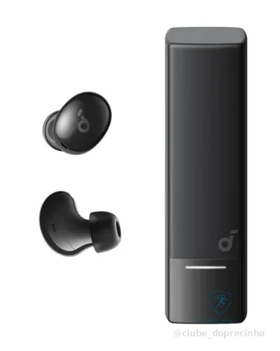 soundcore A30i da Anker, Fone de Ouvido Bluetooth 5.4 Sem Fio, com Cancelamento de Ruído Ativo, Design Tipo Batom, Compacto e Leve, 15H de Reprodução com ANC Ligado, IP54, fone TWS, Buds, Preto