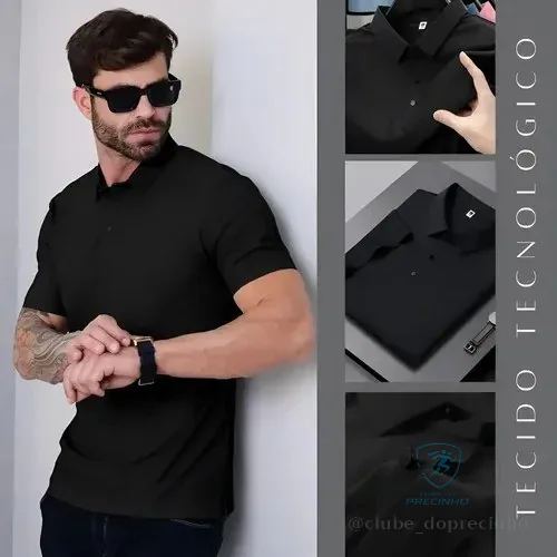 Camisa Polo Masculina Tecido Tech Confortavel Casual