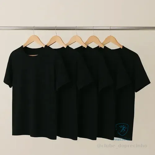 Kit 5 Camisetas Hering Masculina Basica Original Algodão