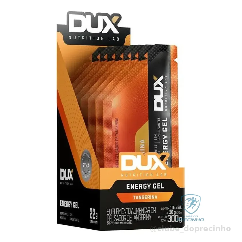 Energy Gel 30g Com Cafeína Display 10 Sachês Dux Nutrition Sabor Tangerina