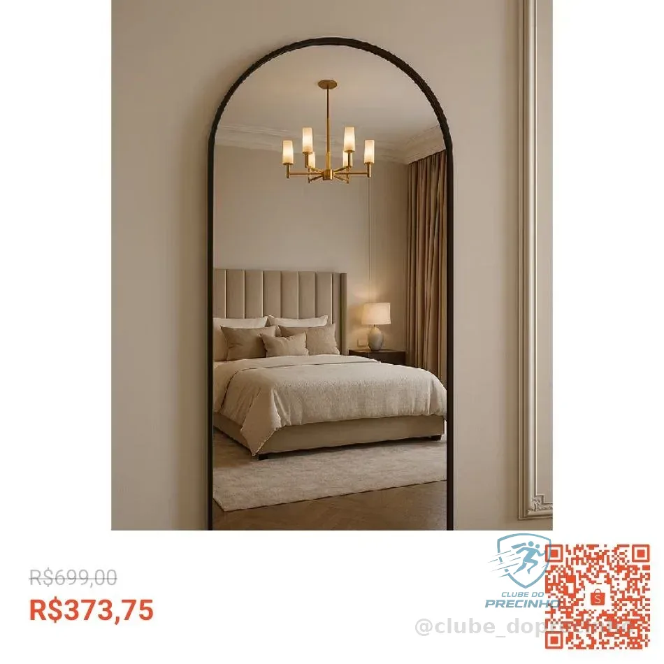 Espelho Janela E13 Moldura Em Alumínio 170cm x 70cm Grande Corpo Inteiro