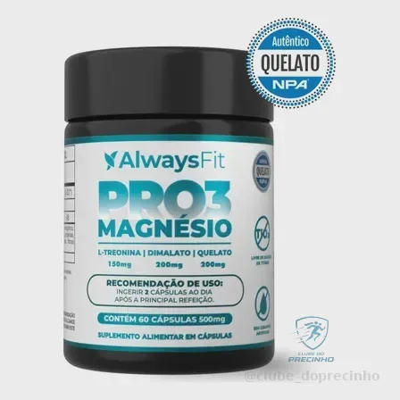 Pro3magnésio da Always Fit L-treonina, quelato e dimalato - 60 cápsulas sem sabor Mercado Livre
