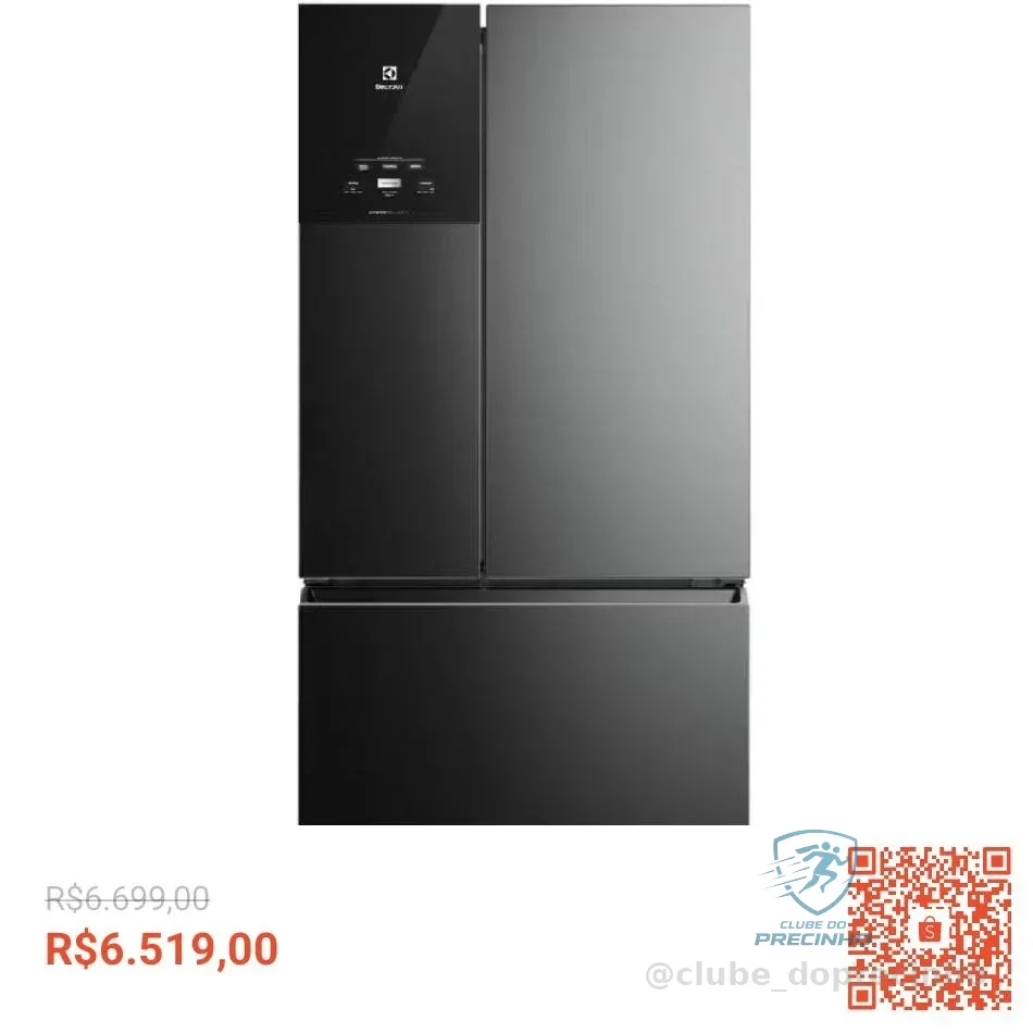 Geladeira Electrolux Frost Free Inverter 596L AutoSense 3 Portas Cor Black Inox Look (IM8B)