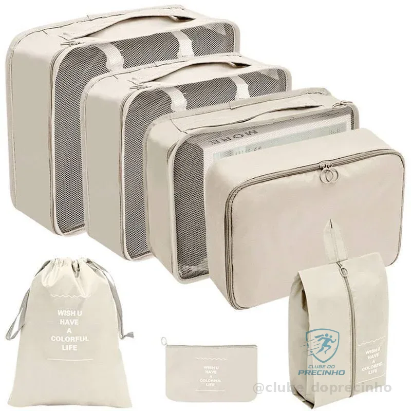 Kit 7 Peças Bolsas Organizadoras para Mala Shopee