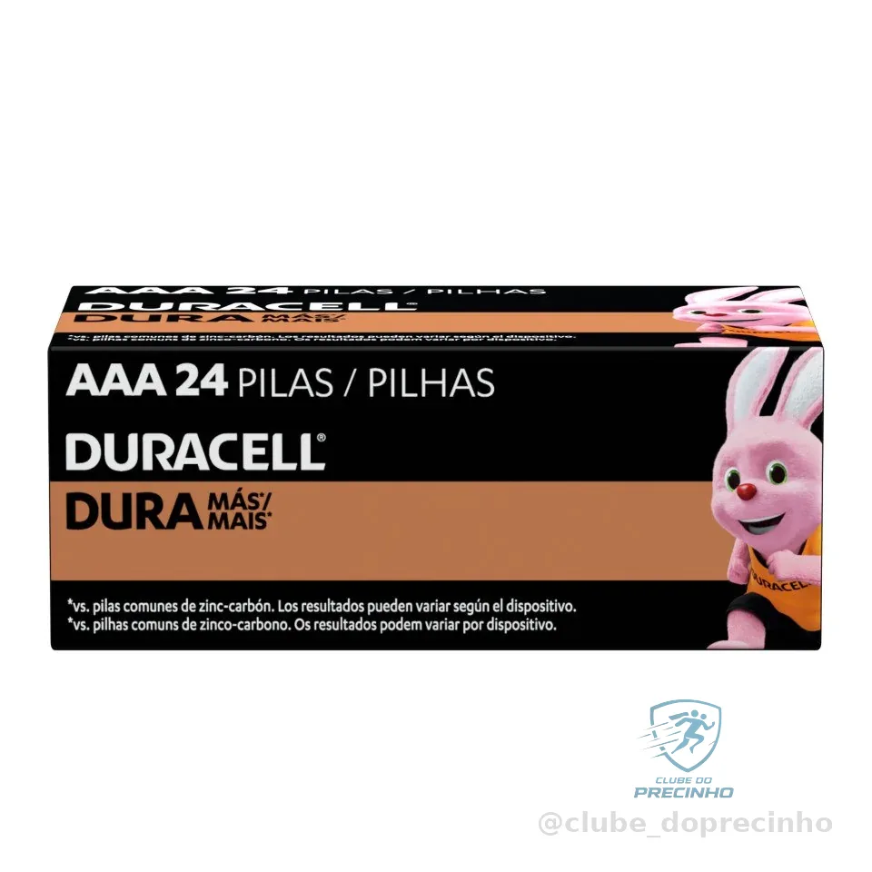 Pilha Alcalina AAA Palito Duracell Com 24 Unidades