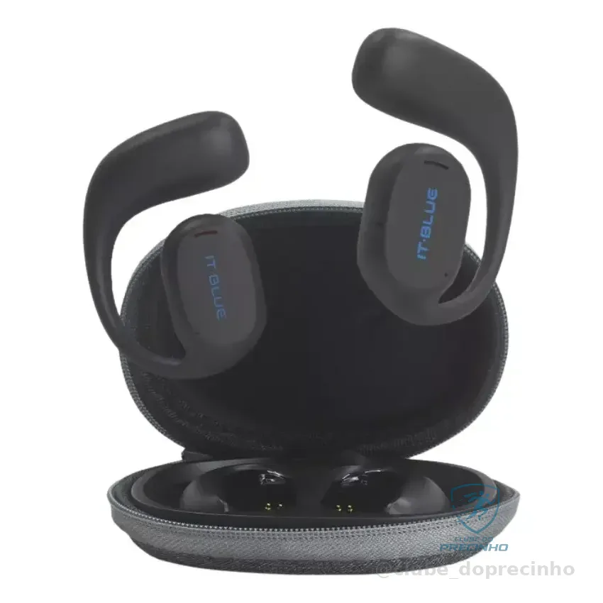 Fone De Ouvido Bluetooth 5.3 It-blue Le-2415 Condução Óssea Esportivo 8h Preto