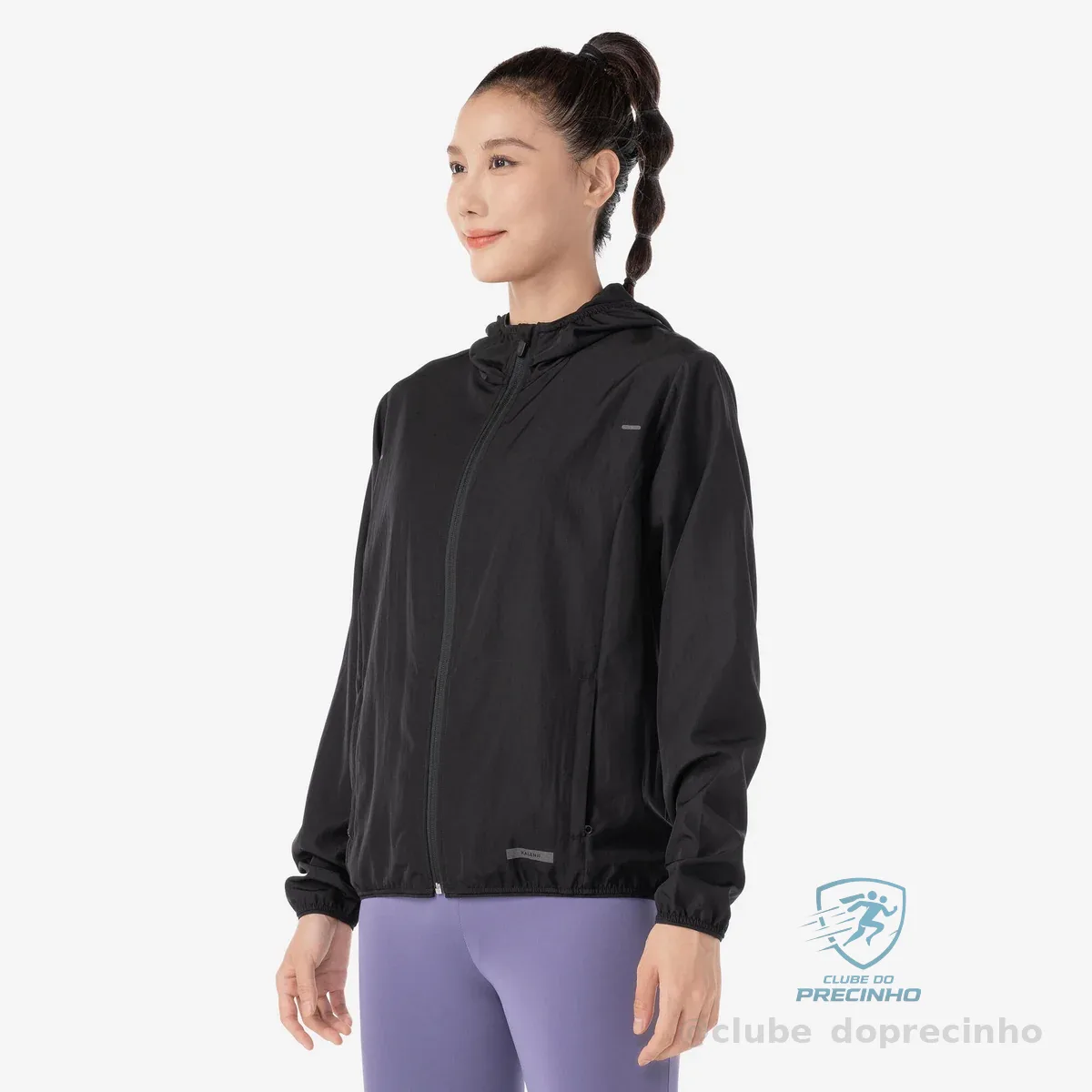 Jaqueta Feminina de Corrida Run 100 Corta Vento Kiprun Preta