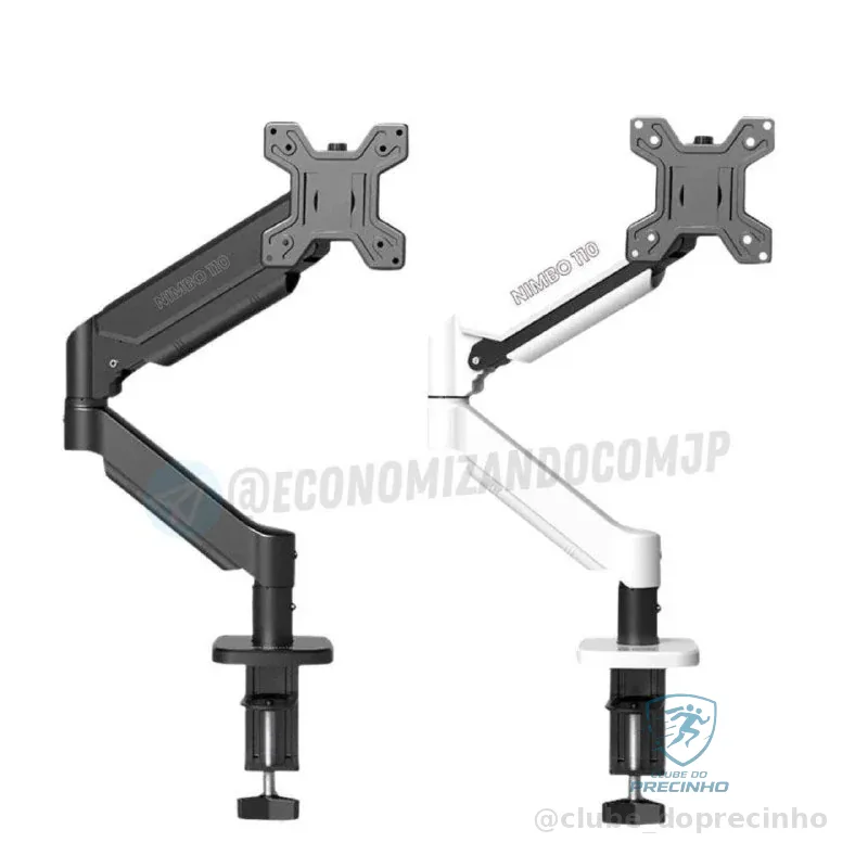 Suporte Articulado Para Monitor 13 a 32 Pistão a Gás Ajustável Zinnia Nimbo 110 Preto