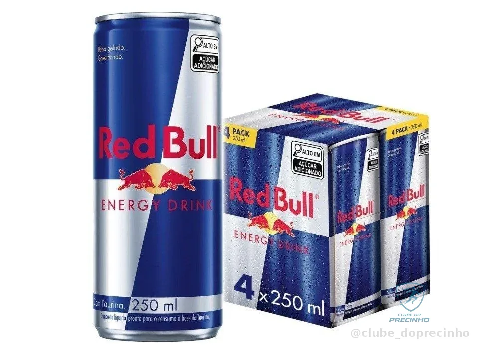 Red Bull Energético, Energy Drink, 250ml, 4 latas