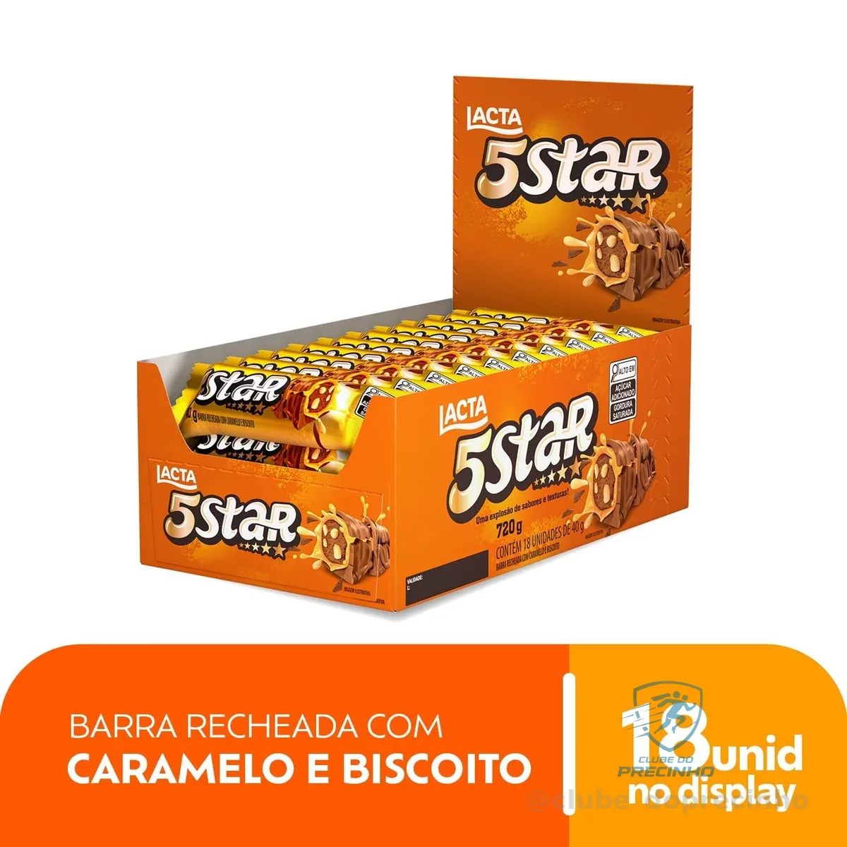 5 Star display com 18 unidades de 40g