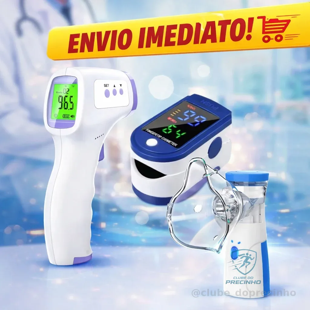 Kit Saude 3 Em 1 Termômetro Digital Infravermelho Oximetro Digital Inalador Portatil Adulto Infantil Shopee
