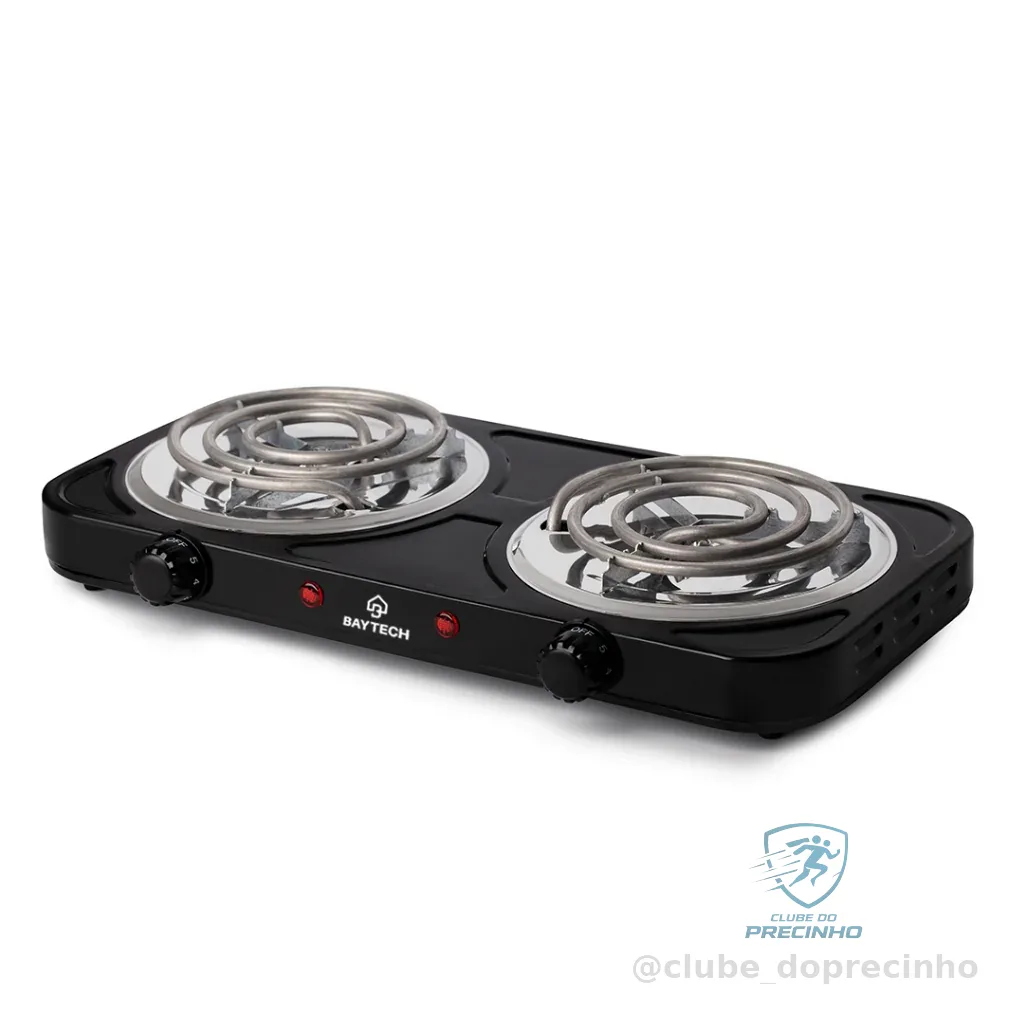 Fogareiro Elétrico 2 Bocas Espiral 2000W Baytech Compacto Resistente Shopee
