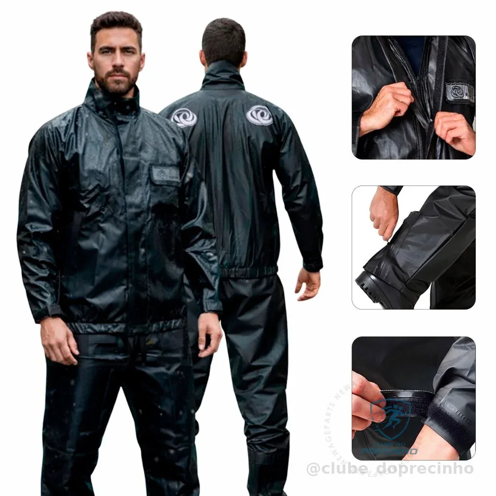 Capa de Chuva Impermeável Conjunto Completo Pvc Para Motoqueiro Adulto Shopee