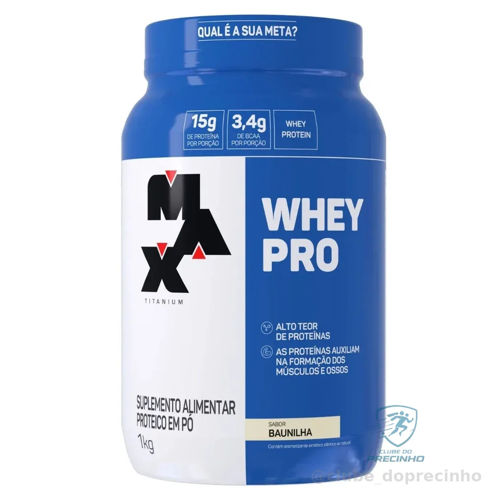 Whey Pro Pote 1kg Sabor Baunilha Max Titanium Shopee
