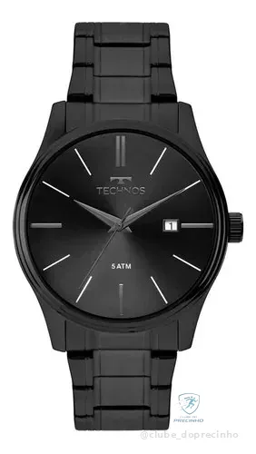 Relógio Technos Masculino Quartzo Grafite 42mm Aço Resistente À Água