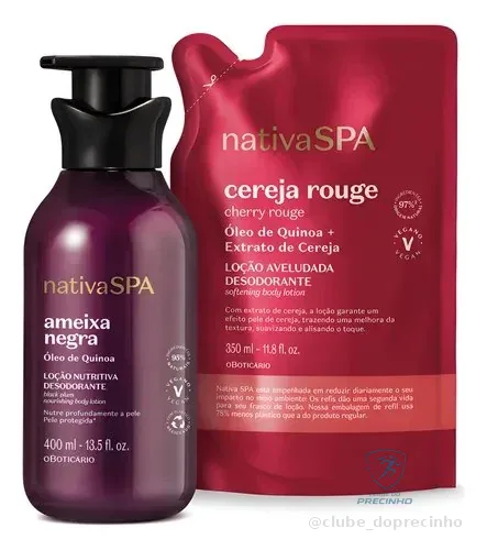 Combo Nativa Spa: Loção Corporal Ameixa Negra 400ml + Refil Cereja