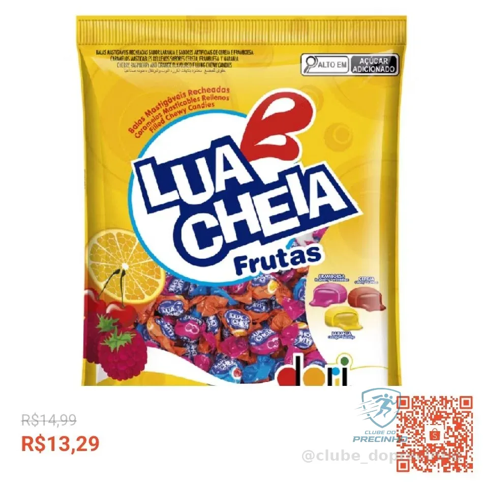 Bala Mastigável Recheada Lua Cheia Frutas 400GB – Dori