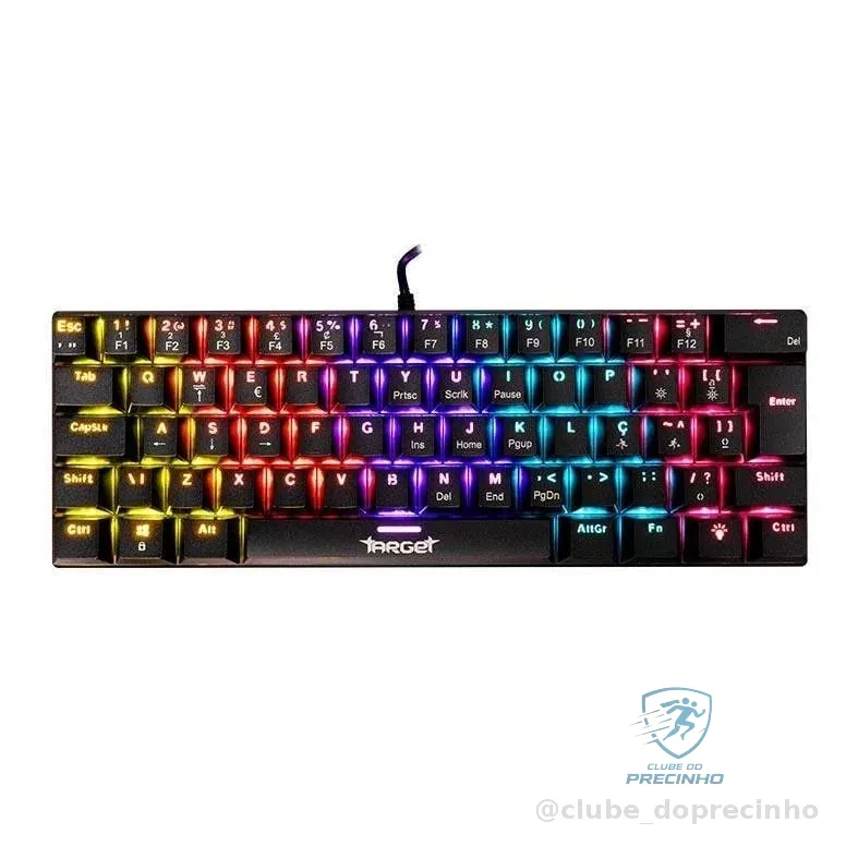 Teclado Mecanico TGT Sherman V3 C1, Rainbow, ABNT2, Switch Vermelho, Preto, TGT-SHRC-RD01
