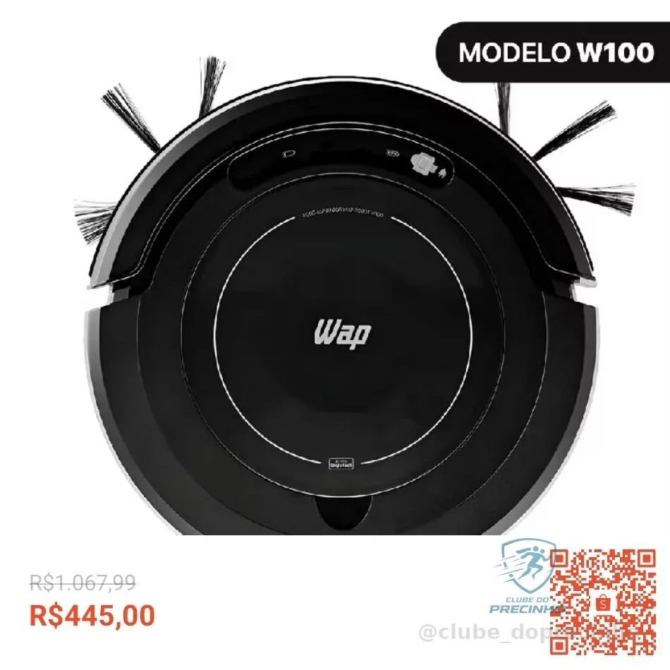 Aspirador de Pó Robô WAP Robot W100 3 em 1 Antiqueda Bivolt 17W
