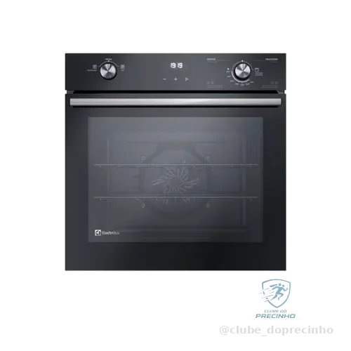 Forno de Embutir Electrolux a Gás 80L Efficient com PerfectCook360 Preto OE8GH 220v