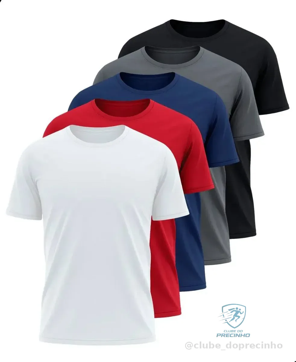 Kit 5 Camisetas Básicas Masculina Dry Fit Lisa Tradicional Mercado Livre