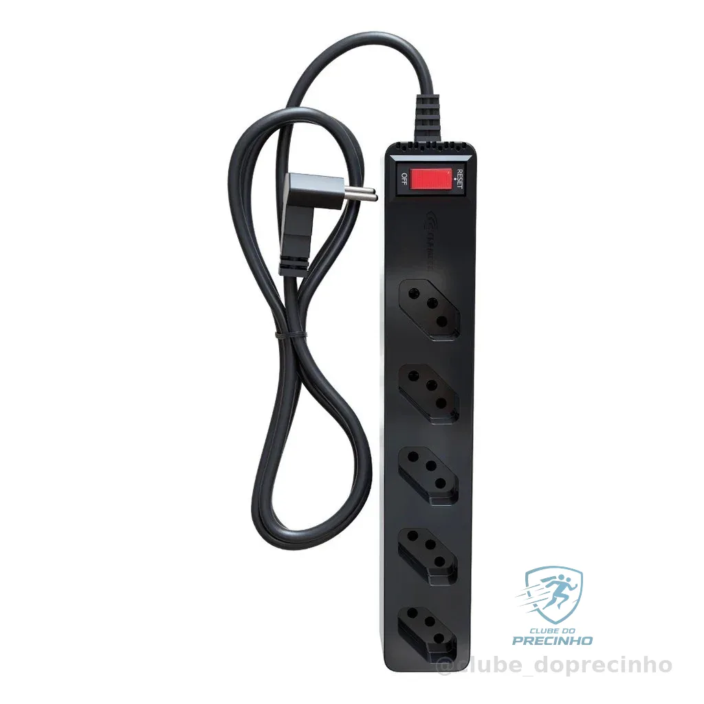 Filtro de linha com proteção contra surtos (DPS) bivolt - 5 tomadas 3 PINOS - iCLAMPER Energia 5 LCF