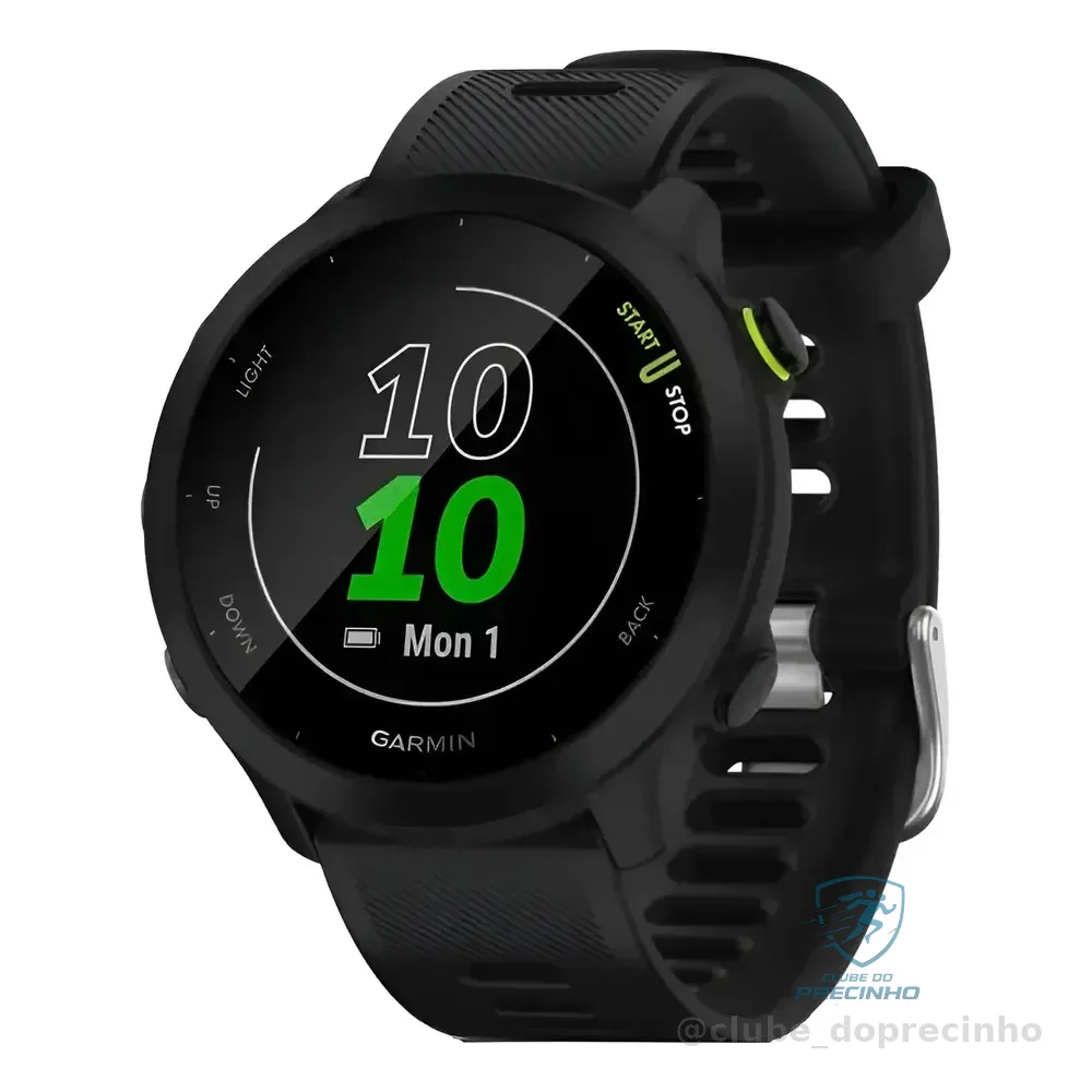 Relógio Smartwatch Garmin Forerunner 55 Mesh Com Monitor De Frequência Cardíaca, Preto Preta
