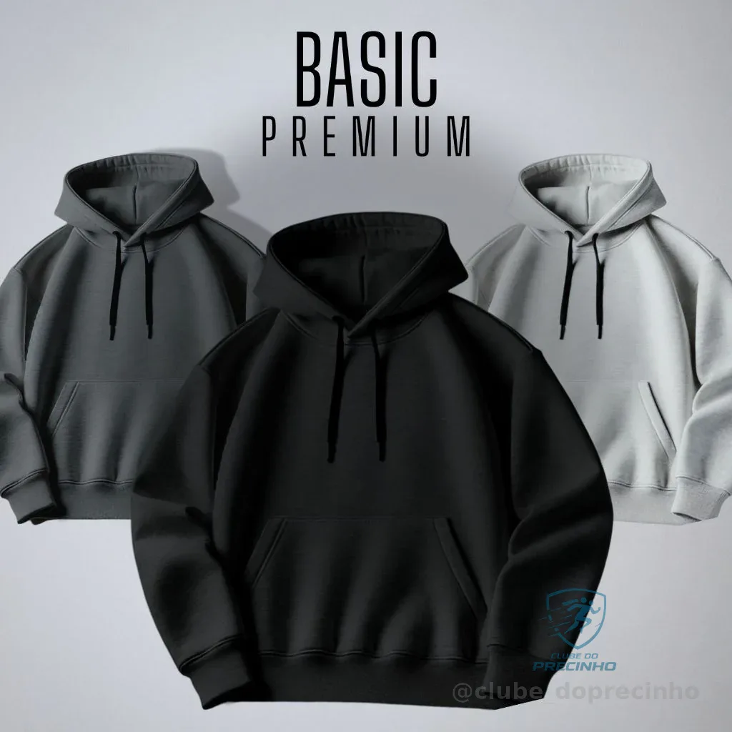 Moletom Liso Premium Básico Blusa De Frio Casaco Flanelado Masculino Feminino Canguru Capuz e Bolso Shopee