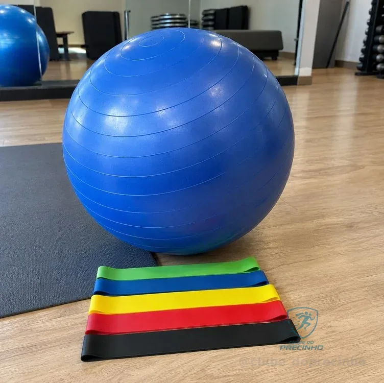 Bola Suiça Pilates Fisio 65cm + Faixa Elastica + 5 Mini Band Mercado Livre