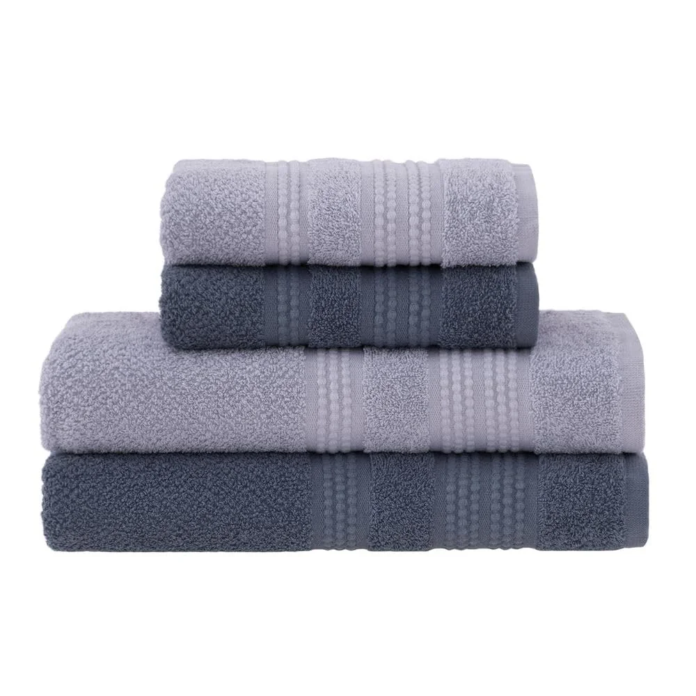 Jogo de Toalhas Buddemeyer Frape Dots Banho Cinza Claro/Cinza 4 peças