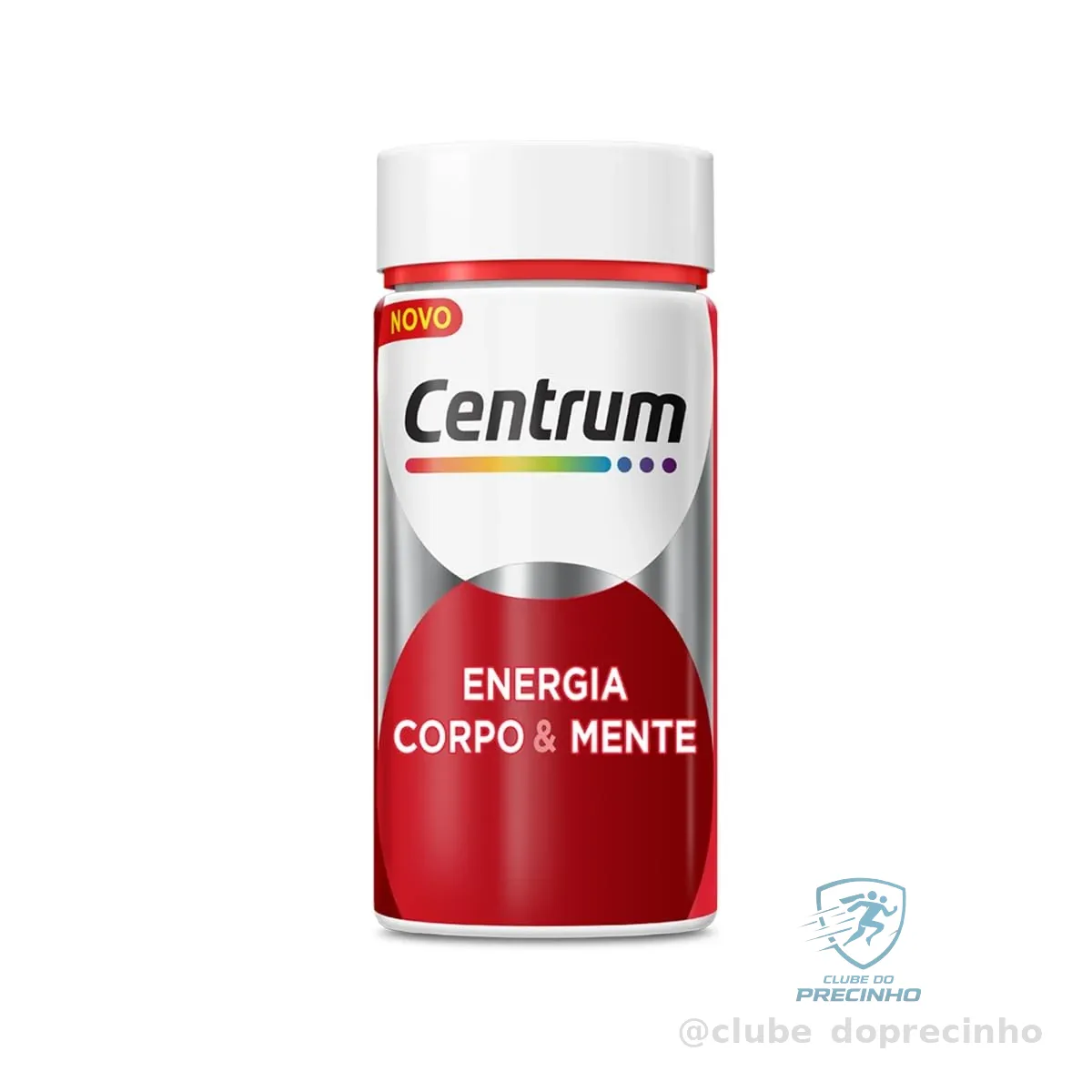 Centrum Energia, Corpo e Mente Multivitamínico com Cafeina, Vitamina B12 e Magnesio, 60 Cápsulas