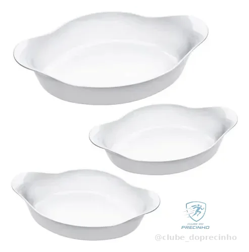 Marinex Conjunto De Assadeiras Oval Opaline 3 Peças Branco