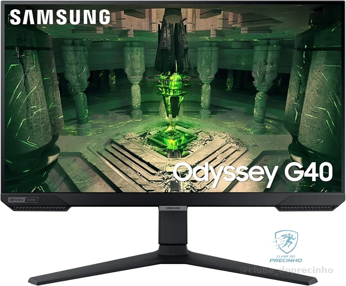 SAMSUNG Monitor Gamer Odyssey 25", FHD, 240 Hz, 1ms, com ajuste de altura, HDMI, DP, Gsync, Freesync, Preto, Série G40