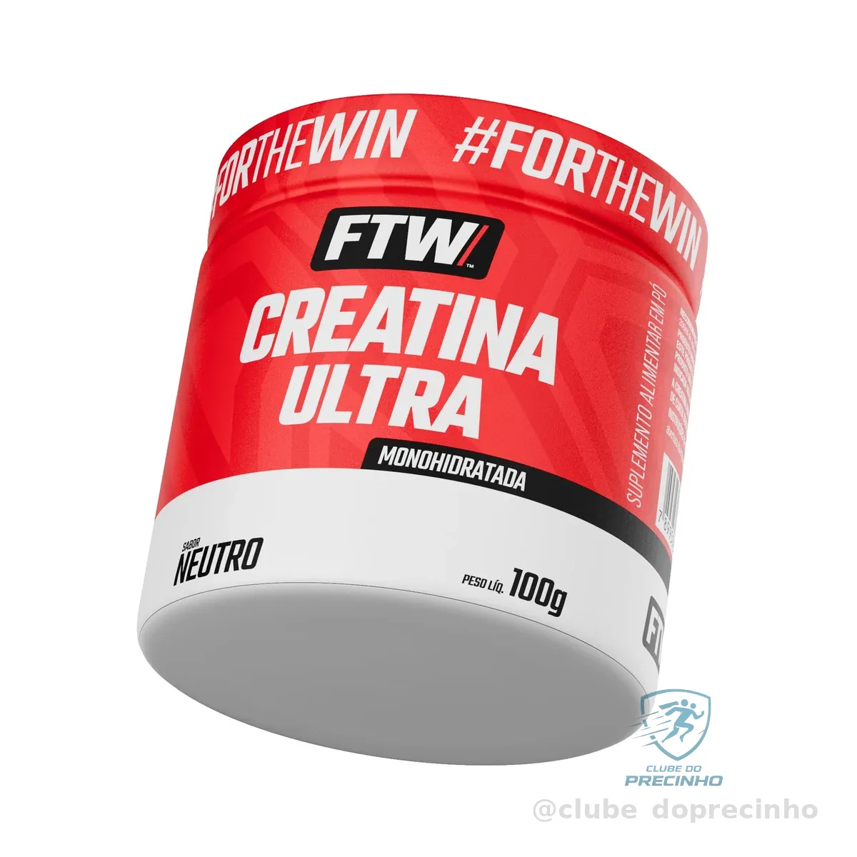FTW Creatina Ultra em Pó Monohidratada com Maltodextrina, Suplemento Alimentar para Adultos, Sabor Neutro (Pote 100g)