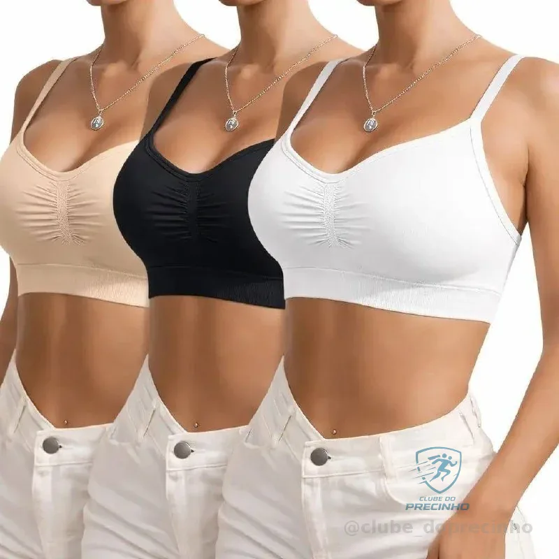 Kit 3 Top Sutiã Sensual Sem Costura Mercado Livre