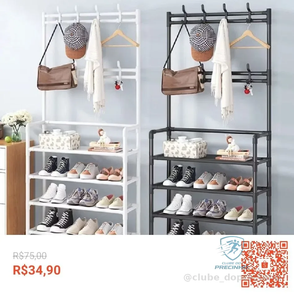 🇧🇷🇧🇷🇧🇷 Arara 4/5 Andar Sapateira Organizador Cabideiro Suporte Multiuso Sapato Tenis Roupa Armários TOP&CASA