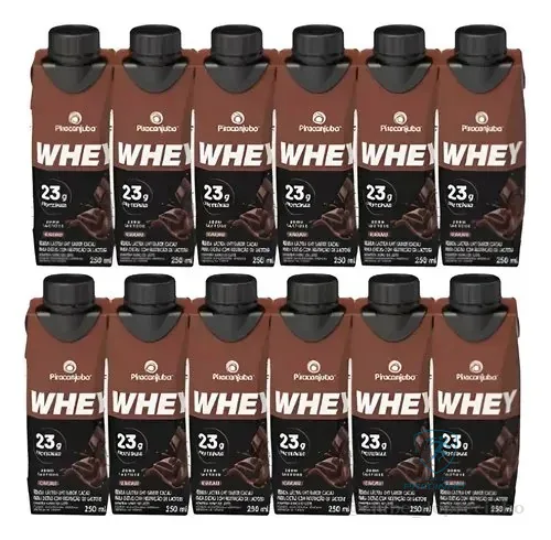 🇧🇷🇧🇷🇧🇷 Kit 12 Bebidas Lacteas Piracanjuba Whey Cacau 23g 250ml