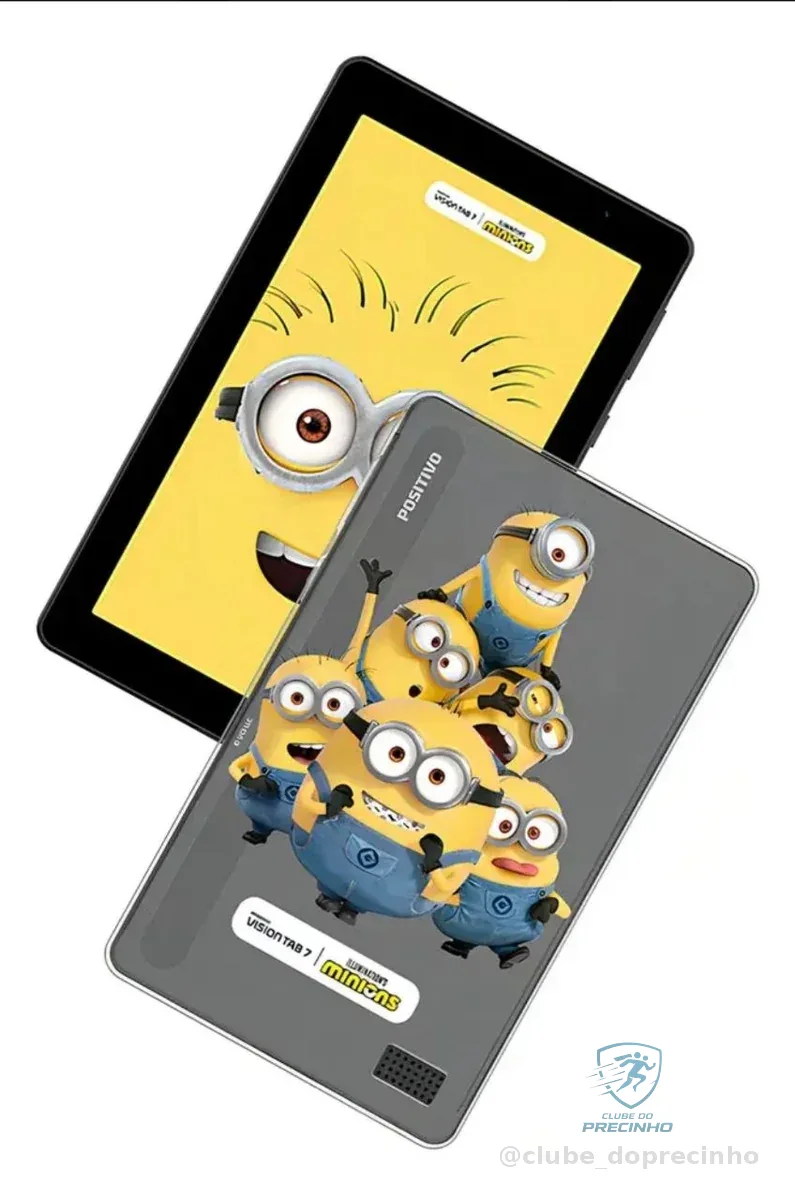 🇧🇷🇧🇷🇧🇷 Tablet Infantil Positivo Vision Tab 7 Minions - Octa-core 3gb Ram 64gb Armazenamento, Tela 7  Ips, Bateria 3100mah, Android 14 Go, Wi-fi - Preto - Inclui 2 Itens De Proteção (capa E Mochila))