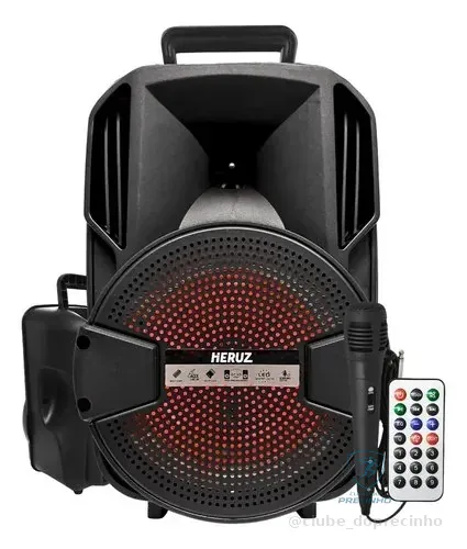 Caixa De Som Bluetooth 1000w Pmpo Grande Potencia Microfone P10 10w-saida Usb Pendrive Preto 127/220v